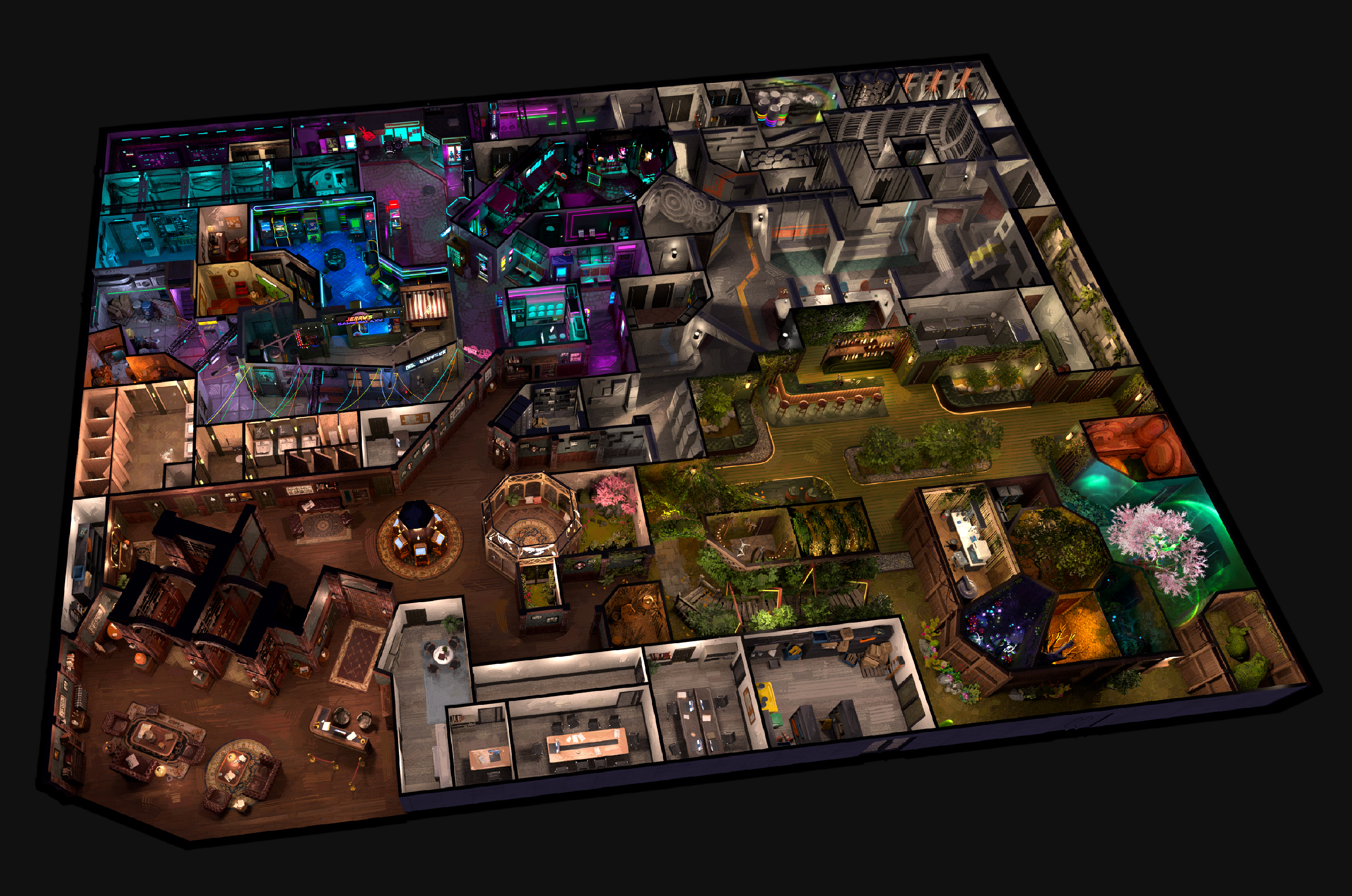 Concept floor plan layout for Edge of Elsewhere