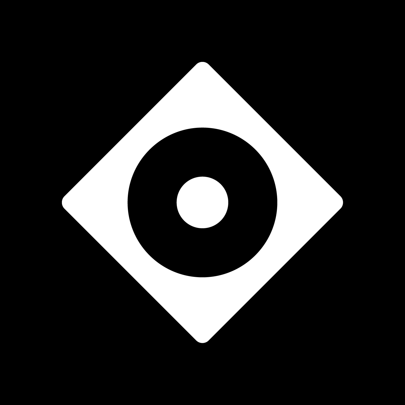 White Edge of Elsewhere icon on black with padding for profile pictures